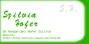 szilvia hofer business card